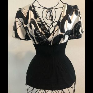 Bebe silk fitted waist top